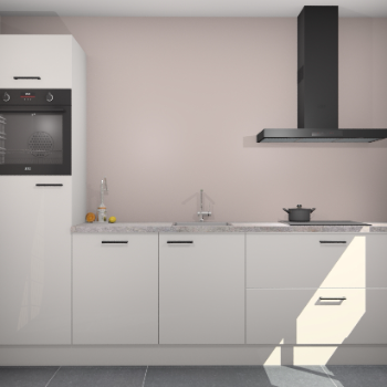 Zijdegrijze hoogglans keuken Tokelau 44998