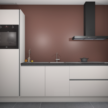 Zijdegrijze hoogglans greeploze keuken Tokelau 45003