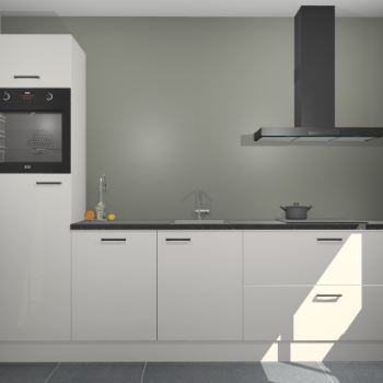 Zijdegrijze hogglans keuken Tokelau 45005