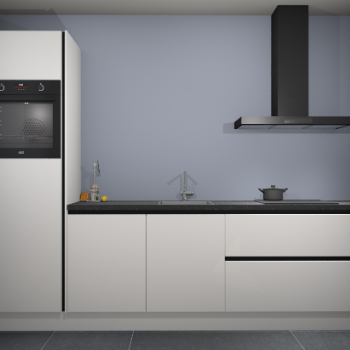 Zijdegrijze hoogglans greeploze keuken Tokelau 45006