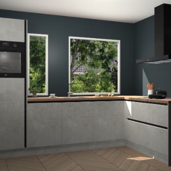 Beton opaal greeploze keuken Cannes 74763