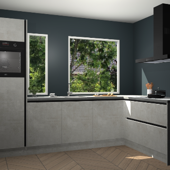 Beton opaal greeploze keuken Cannes 74823