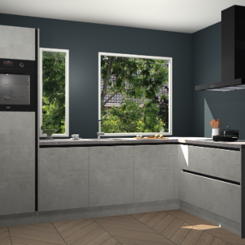 Beton opaal greeploze keuken Cannes 74841