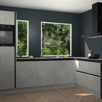 Beton opaal greeploze keuken Cannes 74847