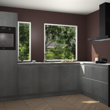 Beton parelgrijs greeploze keuken Cannes 75038