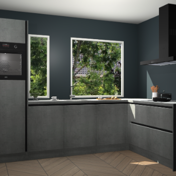 Beton parelgrijs greeploze keuken Cannes 75041