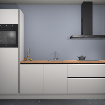 Zijdegrijze greeploze keuken Tokelau 42751