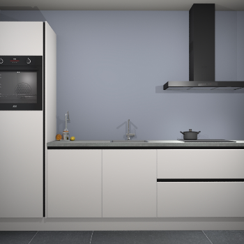 Zijdegrijze greeploze keuken Tokelau 42763