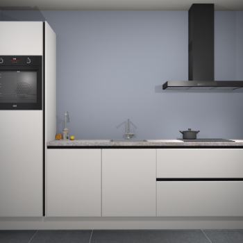 Zijdegrijze greeploze keuken Tokelau 42806