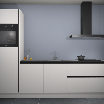 Zijdegrijze greeploze keuken Tokelau 42814