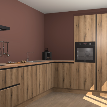 Goud Eiken greeploze keuken Portland 77341