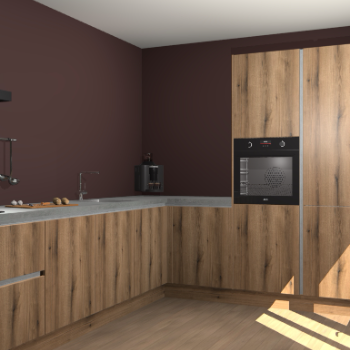 Goud Eiken greeploze keuken Portland 77380