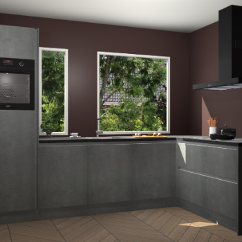 Beton parelgrijs greeploze keuken Cannes 75062