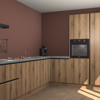 Goud Eiken greeploze keuken Portland 77383