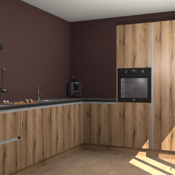 Goud Eiken greeploze keuken Portland 77393