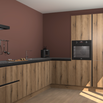 Goud Eiken greeploze keuken Portland 77396