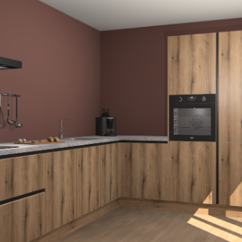 Goud Eiken greeploze keuken Portland 77421