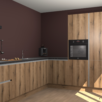 Goud Eiken greeploze keuken Portland 77435