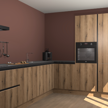 Goud Eiken greeploze keuken Portland 77438