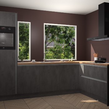 Beton antraciet greeploze keuken Cannes 75170