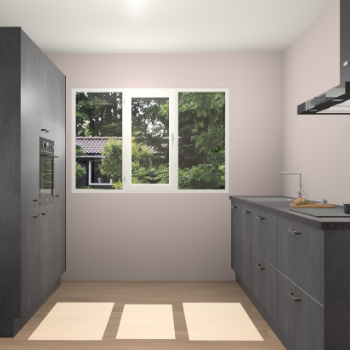 Beton Zwarte keuken Bytom 60546