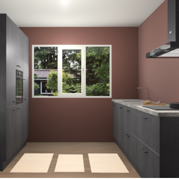 Beton Zwarte keuken Bytom 60753