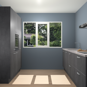 Beton Zwarte keuken Bytom 60757