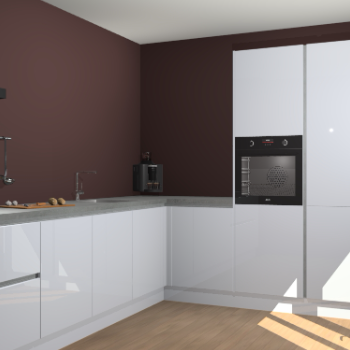 Sneeuwwitte hoogglans greeploze keuken Portland 77742