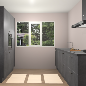 Beton Zwarte keuken Bytom 60773