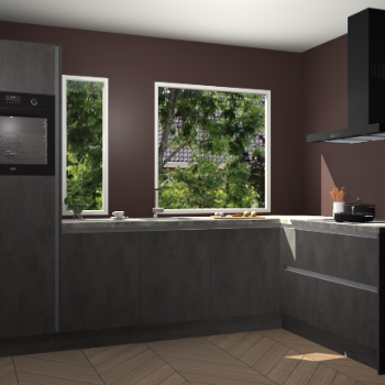 Beton antraciet greeploze keuken Cannes 75216