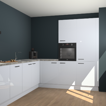 Sneeuwwitte hoogglans keuken Portland 77768