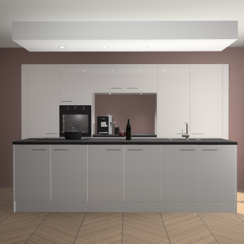 Zijdegrijze hoogglans keuken Lodz 59197