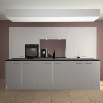Zijdegrijze hoogglans keuken Lodz 59197