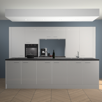 Zijdegrijze hoogglans keuken Lodz 59317