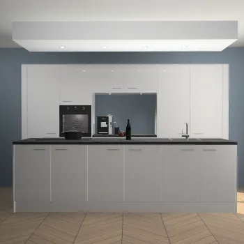 Zijdegrijze hoogglans keuken Lodz 59317