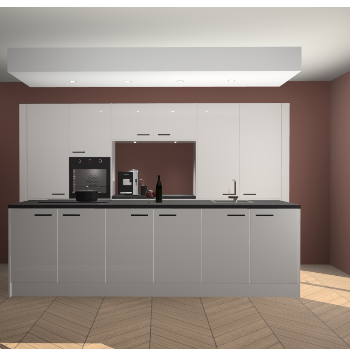 Zijdegrijze hoogglans keuken Lodz 59324