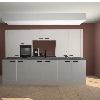 Zijdegrijze hoogglans keuken Lodz 59324