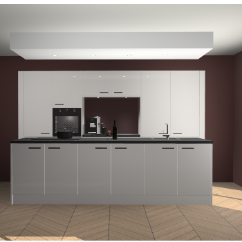 Zijdegrijze hoogglans keuken Lodz 59325