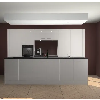 Zijdegrijze hoogglans keuken Lodz 59325