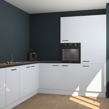 Sneeuwwitte hoogglans keuken Portland 77794