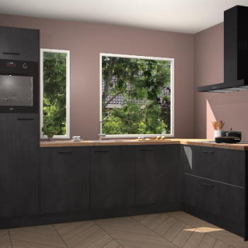 Beton zwarte keuken Cannes 79043