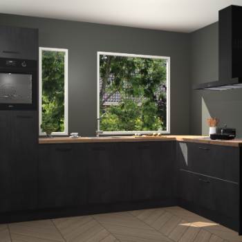 Beton zwarte keuken Cannes 79044