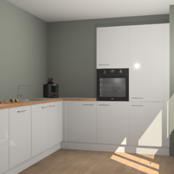 Zijdegrijze hoogglans keuken Portland 77833