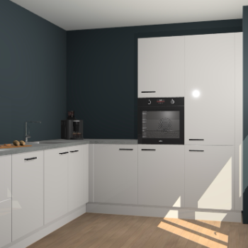 Zijdegrijze hoogglans keuken Portland 77849