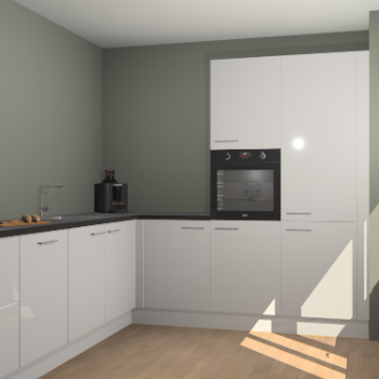 Zijdegrijze hoogglans keuken Portland 77858