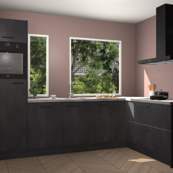 Beton zwarte keuken Cannes 79080