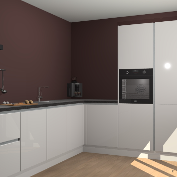 Zijdegrijze hoogglans greeploze keuken Portland 77860