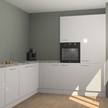 Zijdegrijze hoogglans keuken Portland 77915