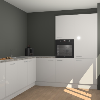 Zijdegrijze hoogglans keuken Portland 77916