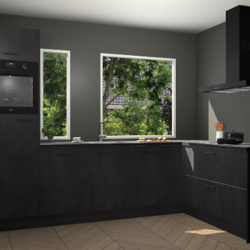 Beton zwarte keuken Cannes 79087